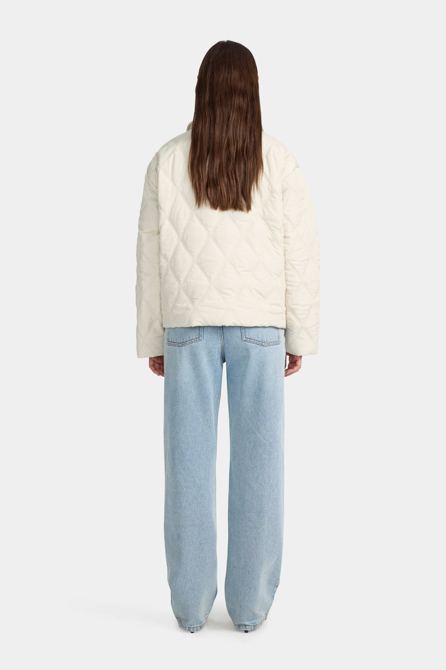 Quinton Cropped Quilted Jacket | Cream