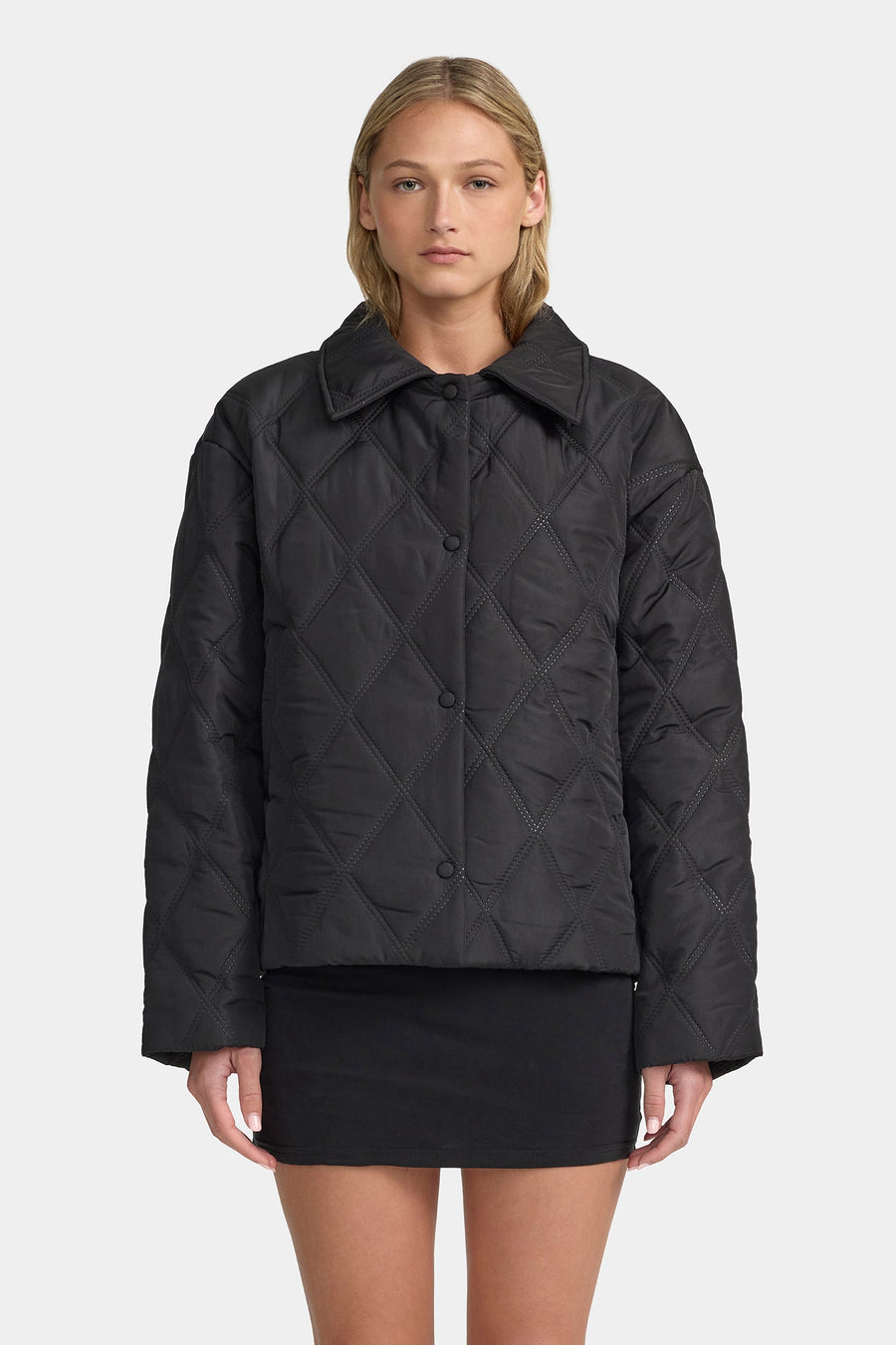 Quinton Cropped Quilted Jacket | Black