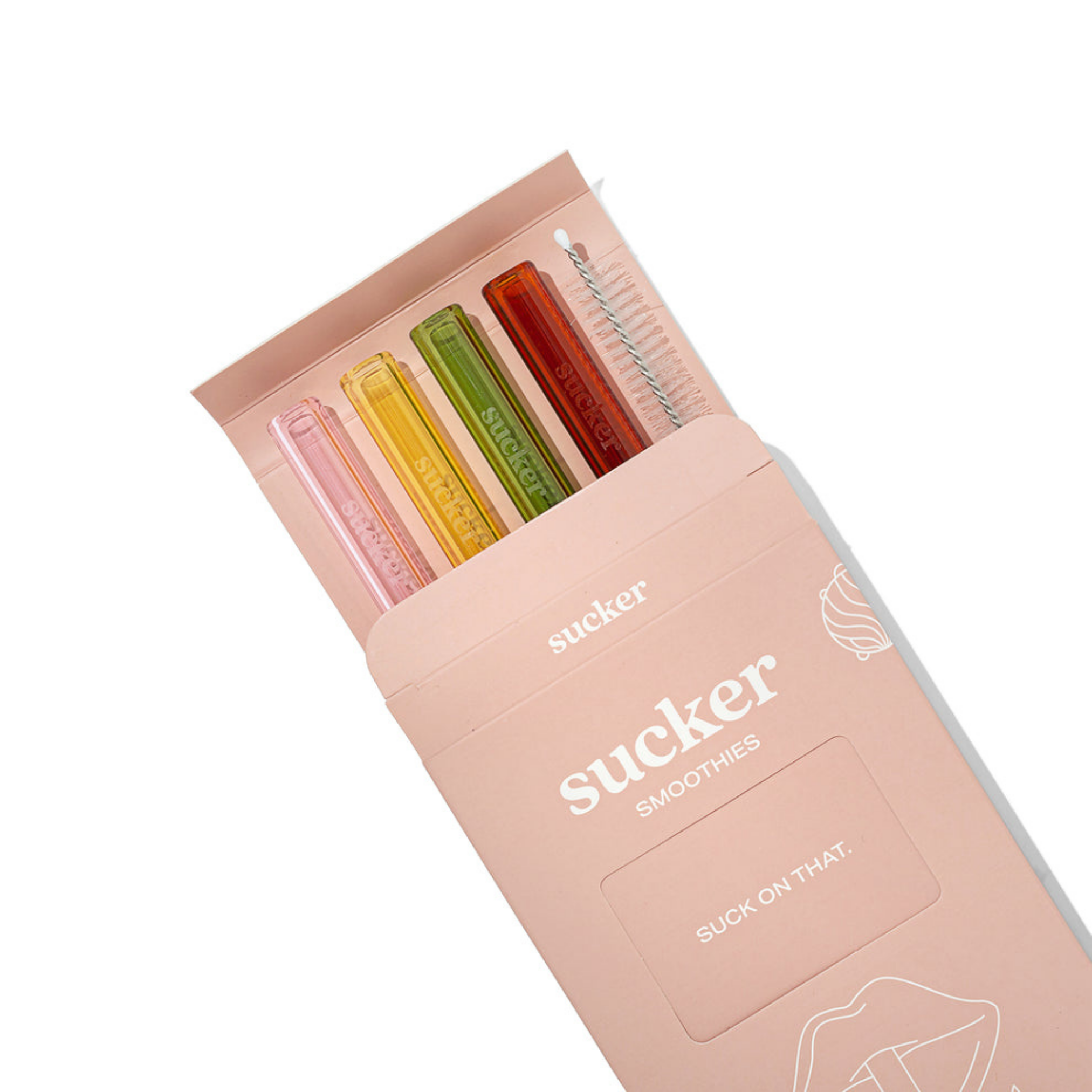 Reusable Glass Smoothie Straws, Multi-colour
