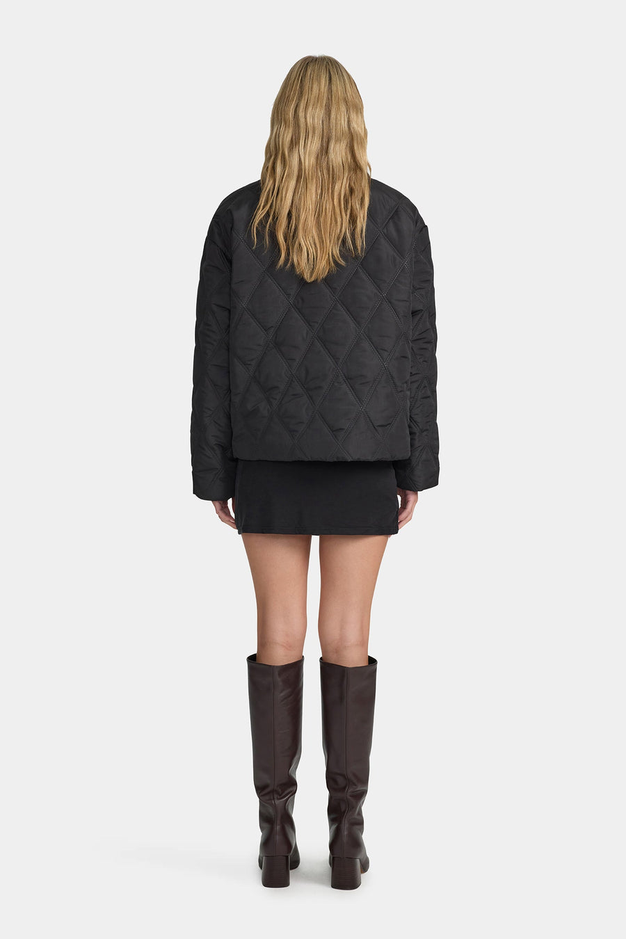 Quinton Cropped Quilted Jacket | Black