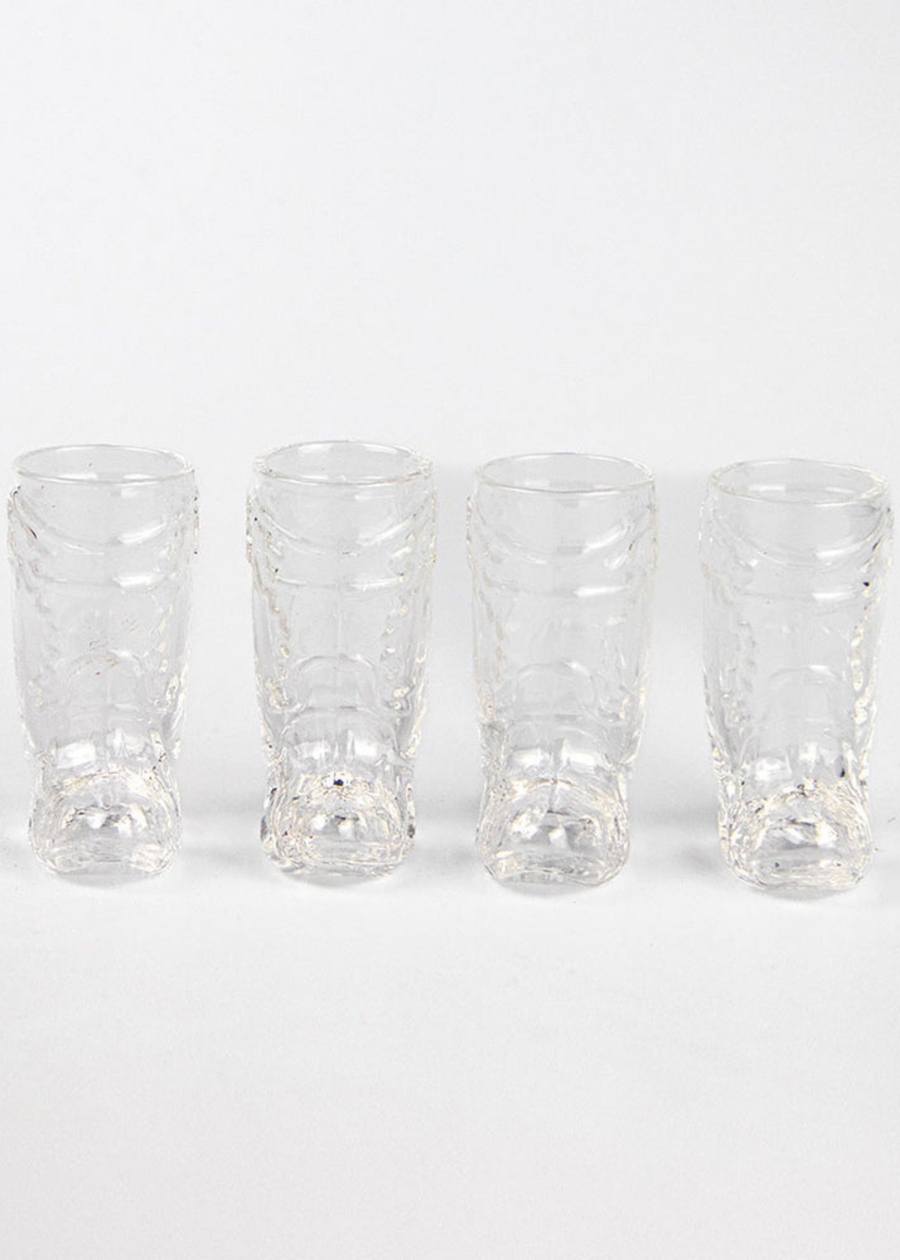 Glass Cowboy Boot Shot Glasses