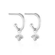 Hydrangea Charm Hoop Earrings