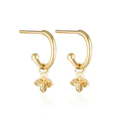 Hydrangea Charm Hoop Earrings