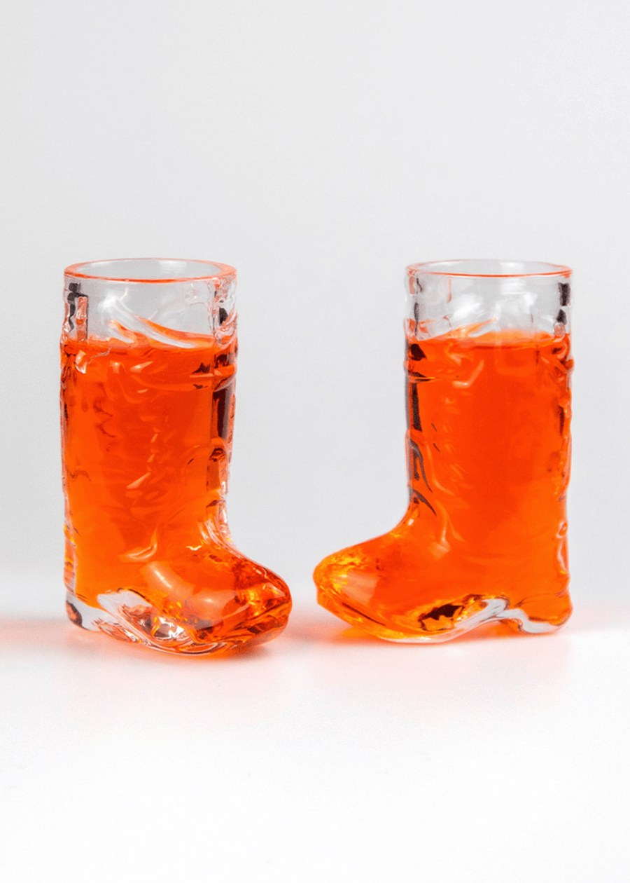 Glass Cowboy Boot Shot Glasses