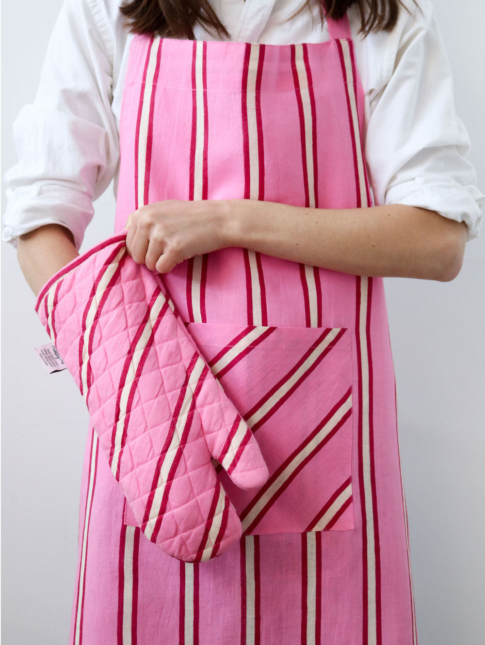 Raspberry Stripe Apron