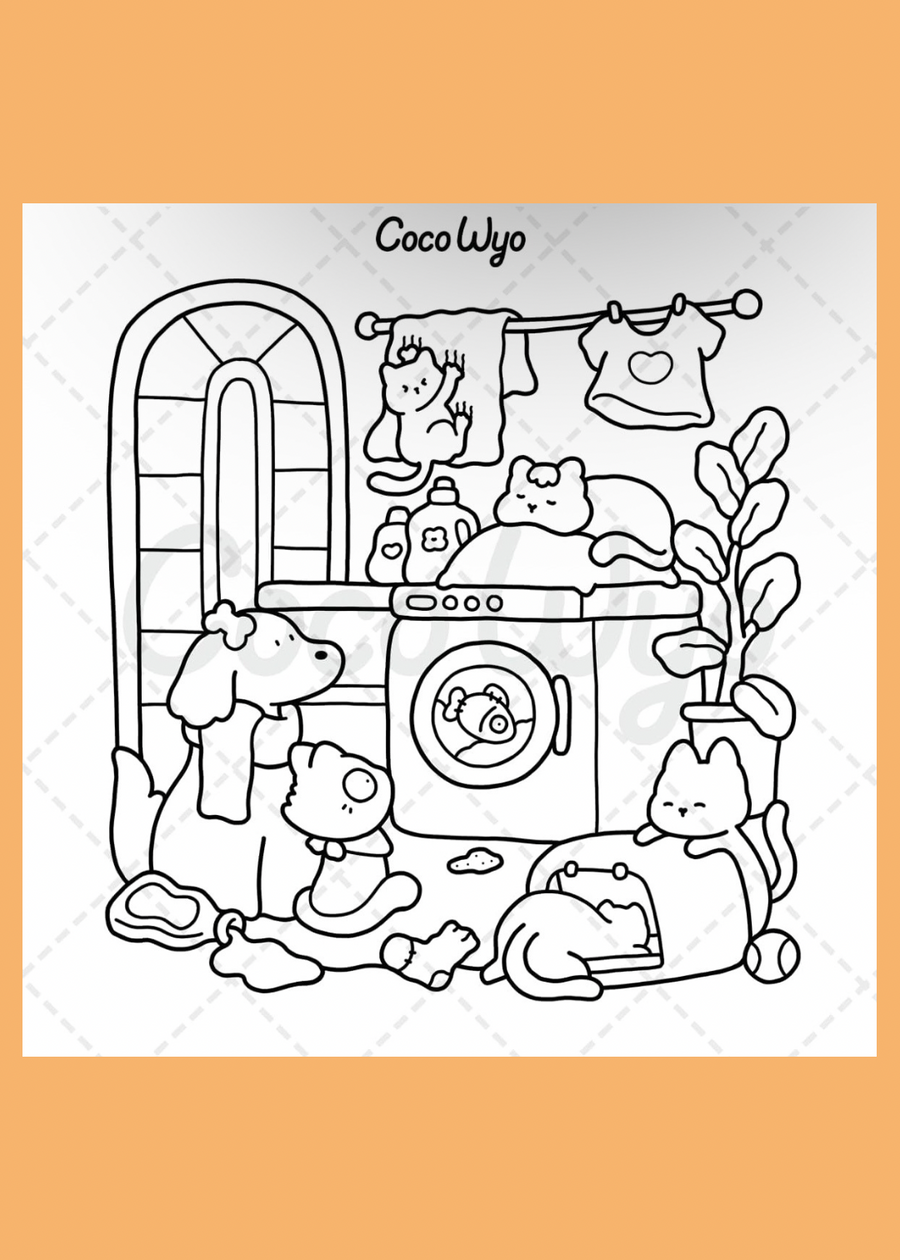 The Little Cat: Cozy Life of Kitty Colouring Book for Adults and Teens