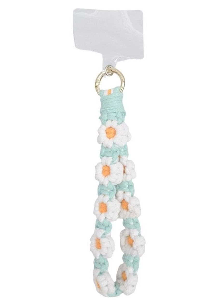 Daisy Phone Wrist Strap - Aqua