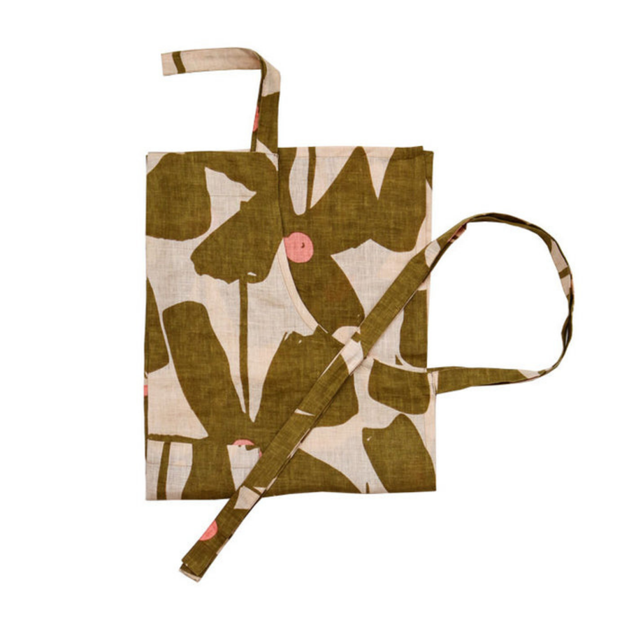 Olive Poppy Apron