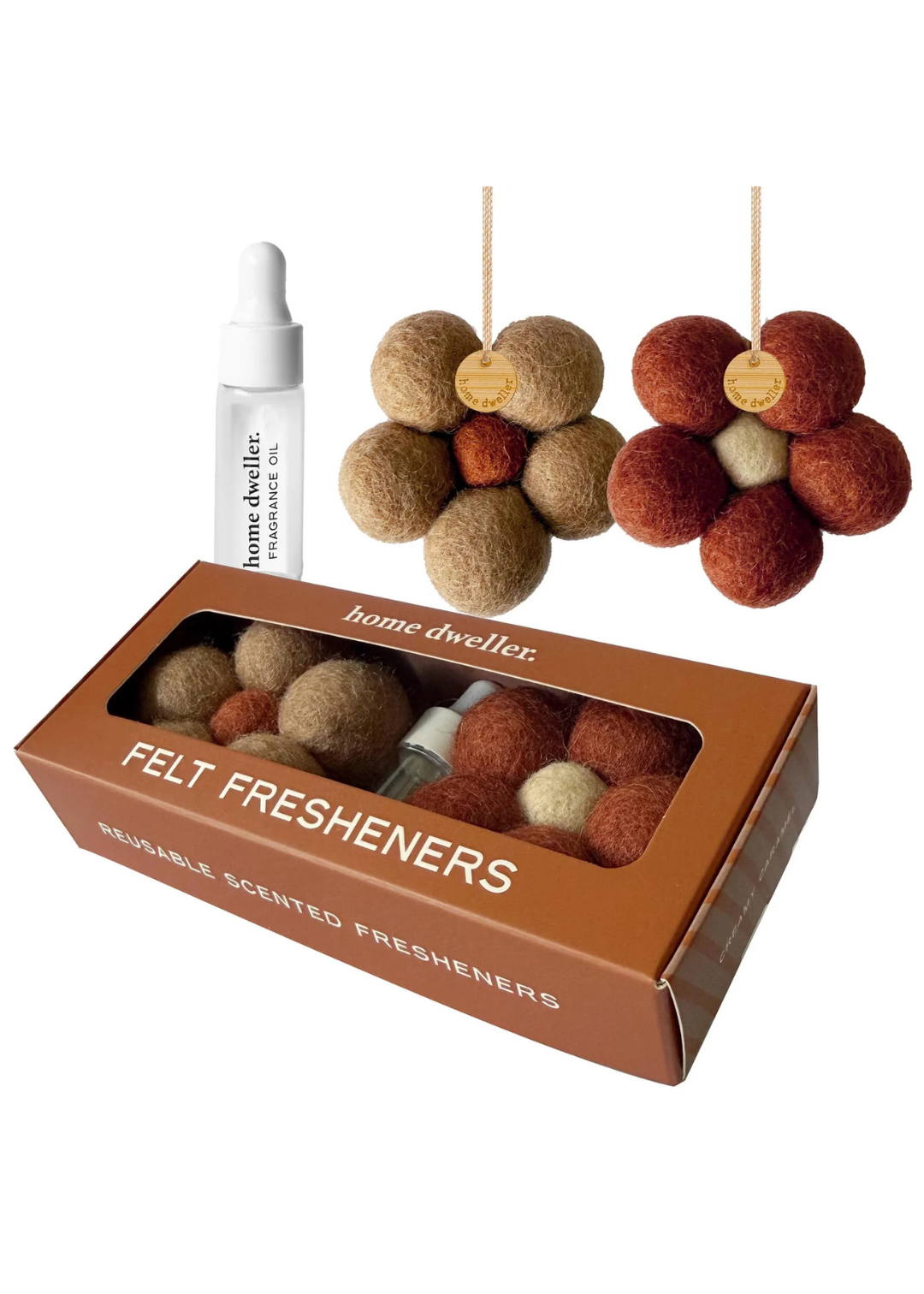 Felt Flower Scent Fresheners, Creamy Caramel