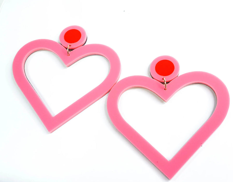 Margo Statement Earring - Pink/Neon Red