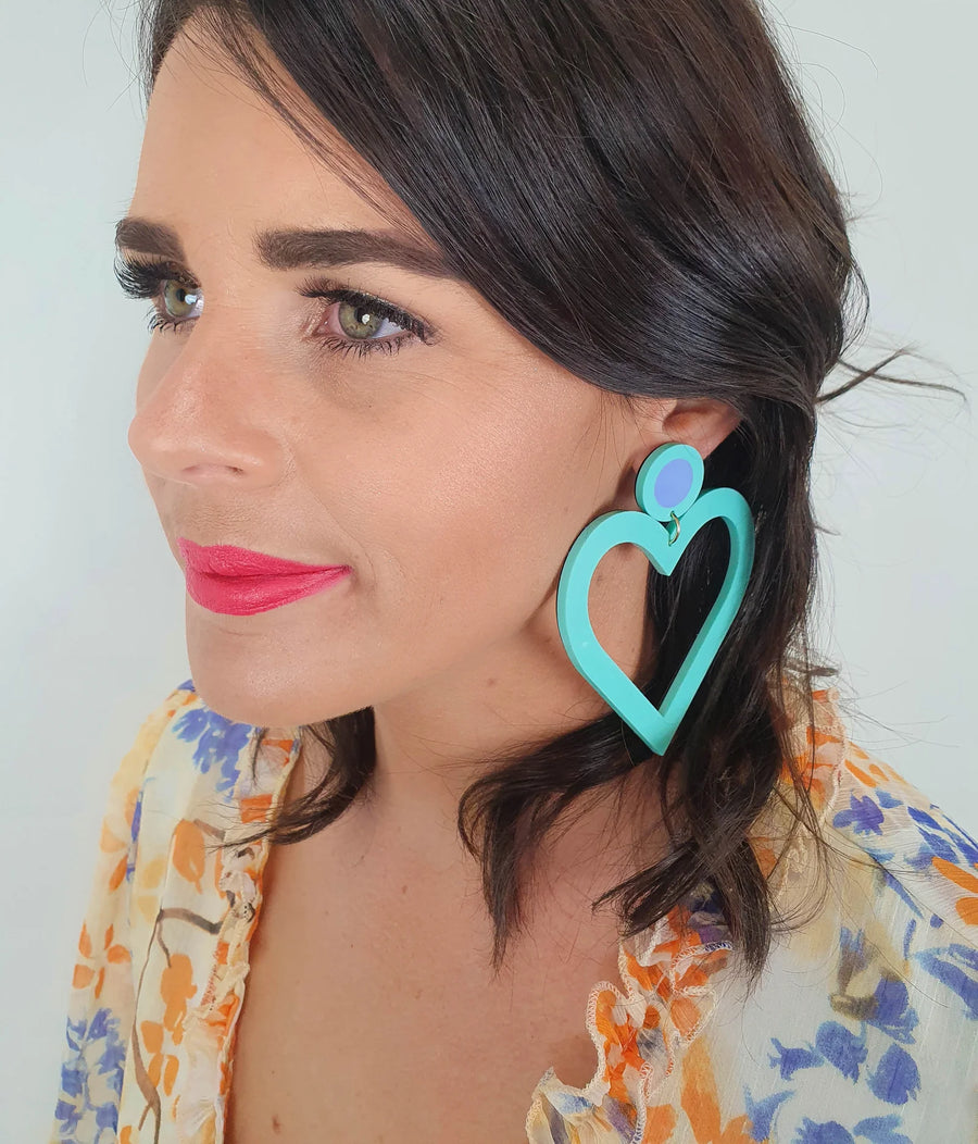 Margo Statement Earring - Pastel Mint/Sky Blue