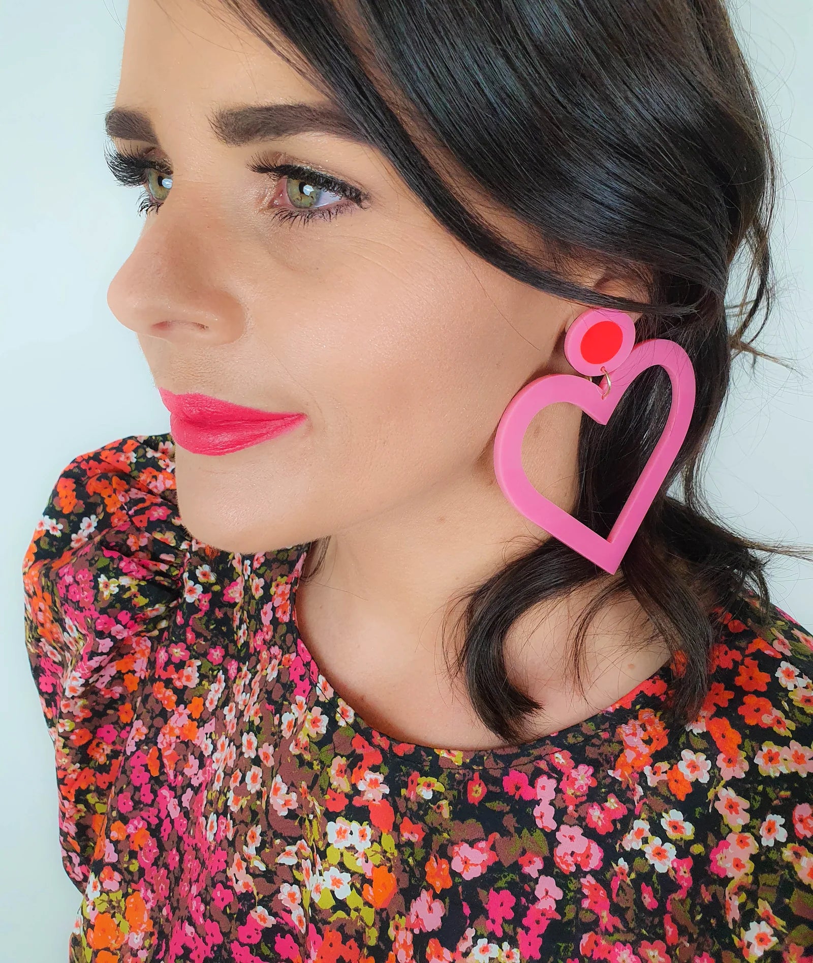 Margo Statement Earring - Pink/Neon Red