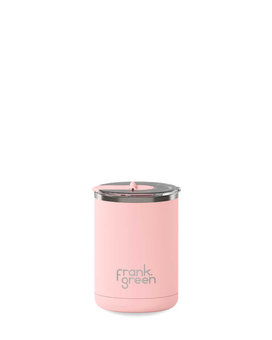 Ceramic Coffee Cup with Hinged Lid - Blush Pink