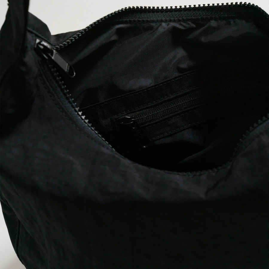 Large Nylon Crescent Bag, Black