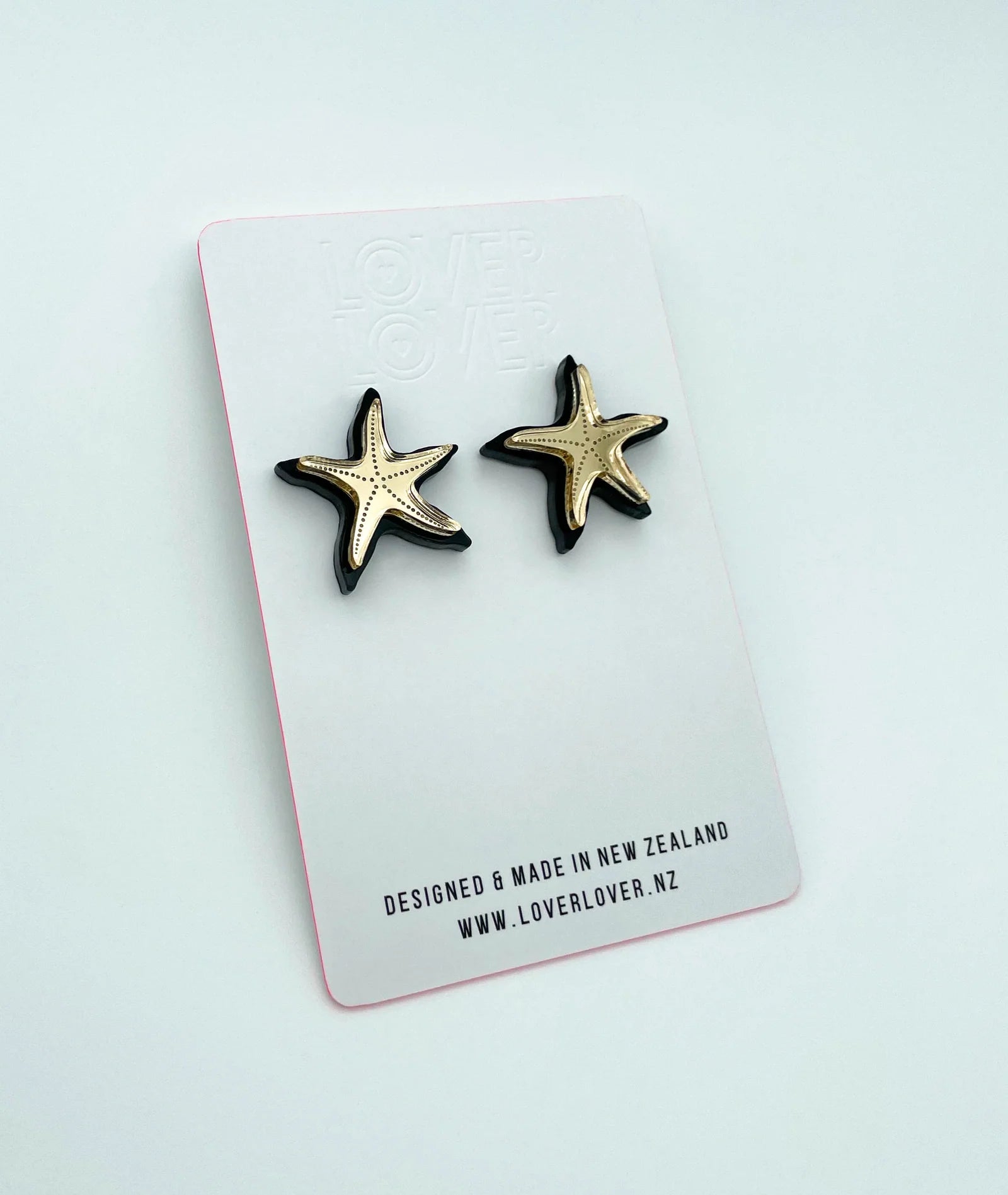 Starfish Statement Earring, Black/Gold
