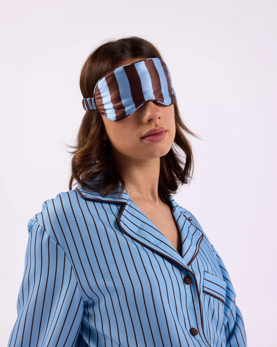 Silk Eyemask, Iced Chocolate Stripes