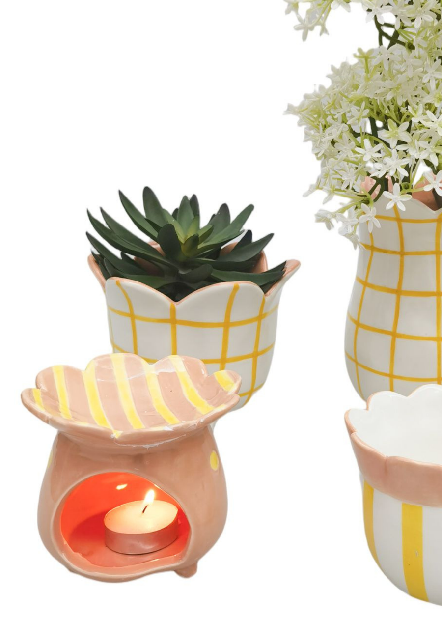 Halcyon Oil Burner - Peach & Yellow