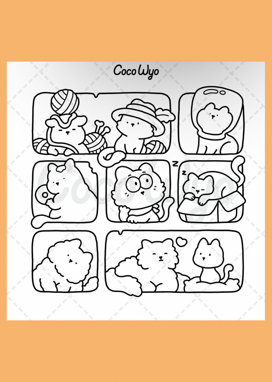 The Little Cat: Cozy Life of Kitty Colouring Book for Adults and Teens