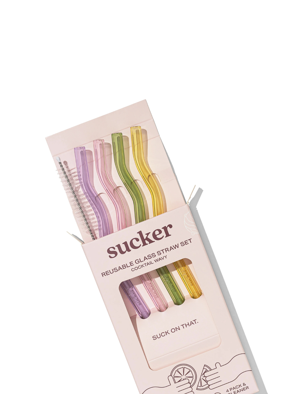 Cocktail Wavy Glass Straws