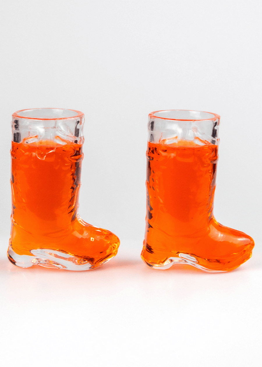 Glass Cowboy Boot Shot Glasses