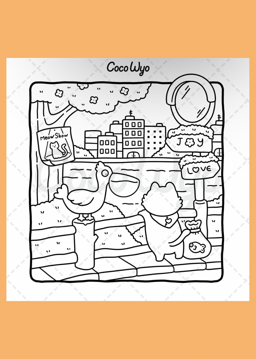 The Little Cat: Cozy Life of Kitty Colouring Book for Adults and Teens