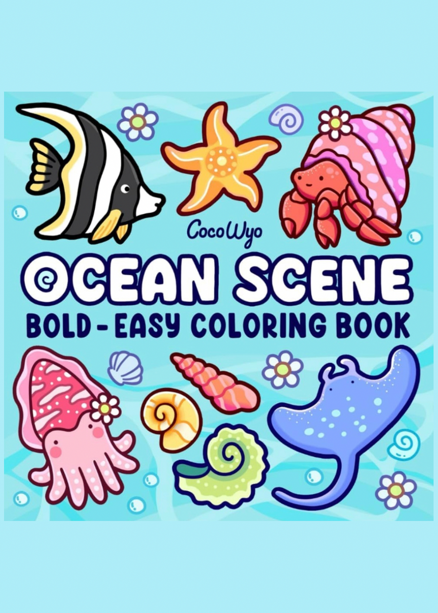 Ocean Scene: Colouring Book for Adults and Kids