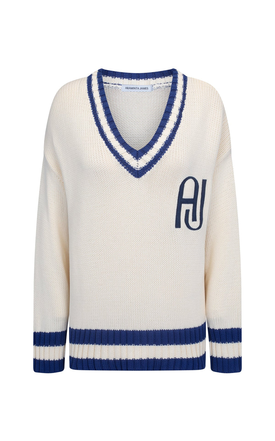 AJ V-Neck Knit Sweater, Coconut