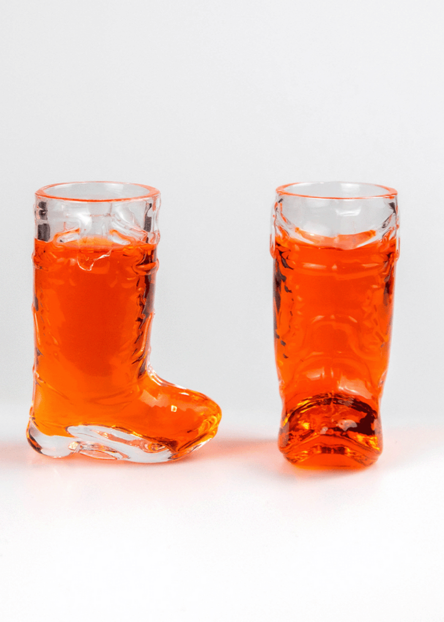 Glass Cowboy Boot Shot Glasses