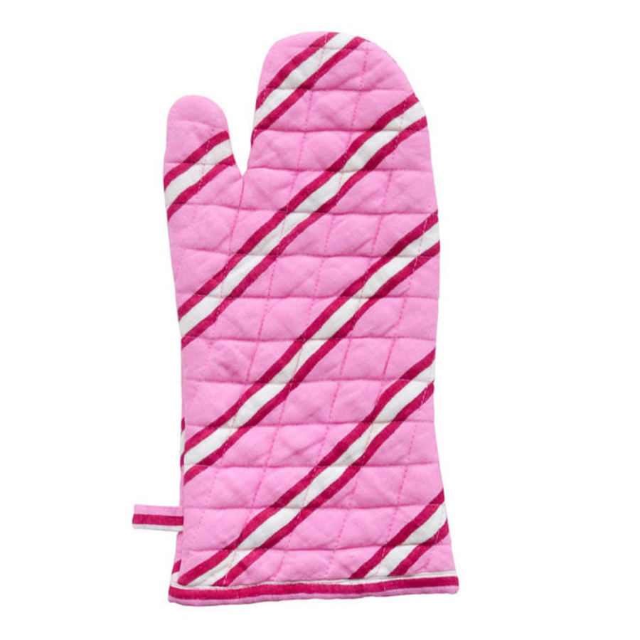 Raspberry Stripe Oven Mitt