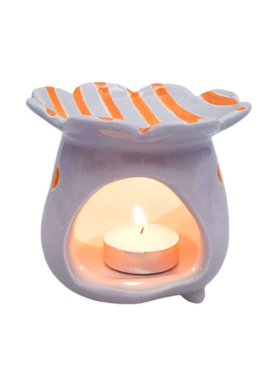 Halcyon Oil Burner - Mauve & Orange