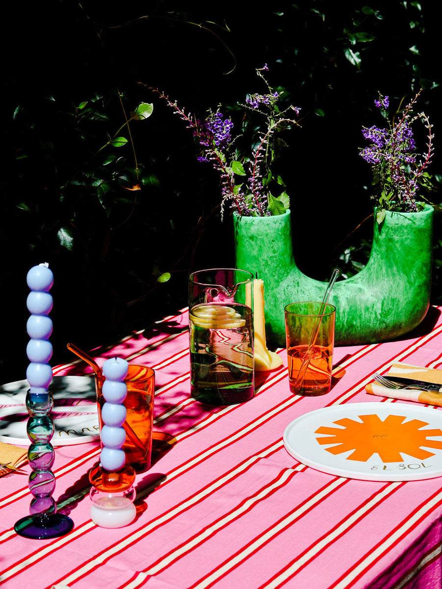 Raspberry Stripe Tablecloth