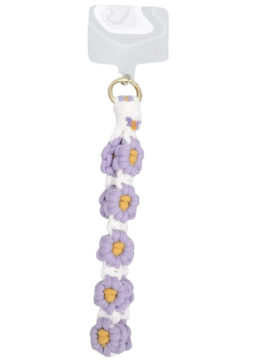 Daisy Phone Wrist Strap - Purple