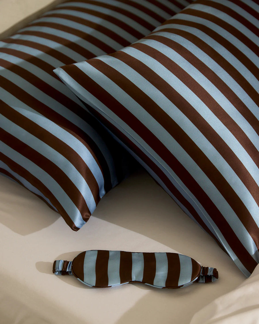 Silk Eyemask, Iced Chocolate Stripes