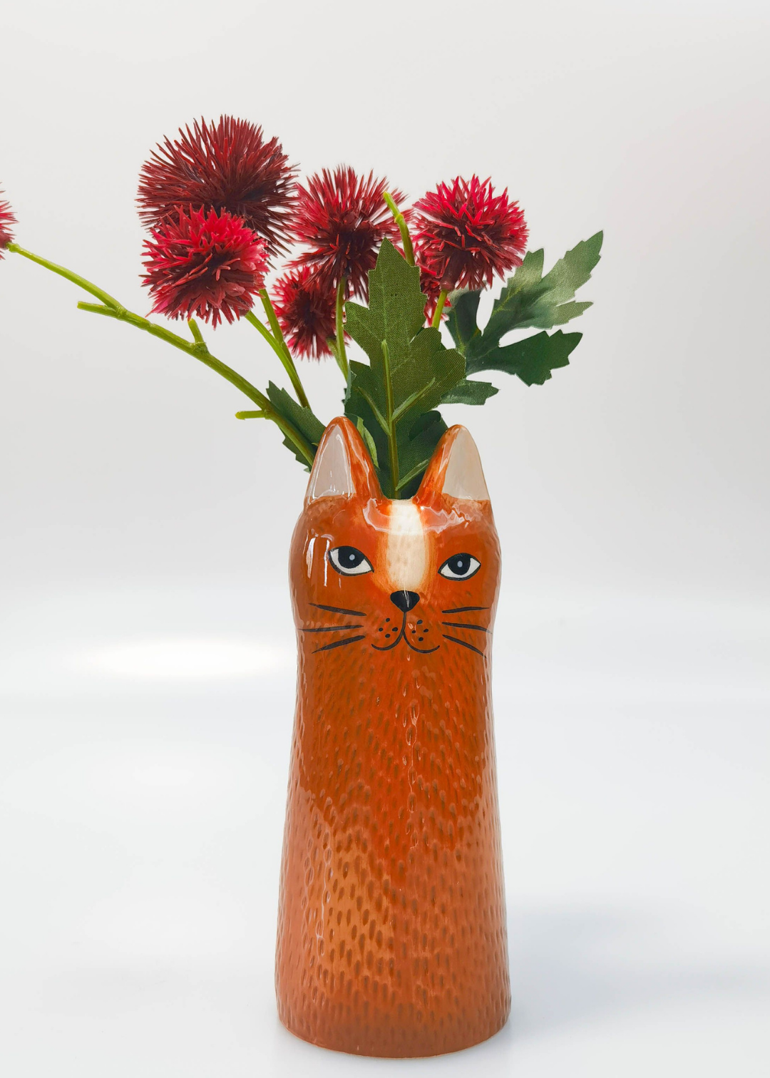 Bailey Cat Vase - Orange 15cm