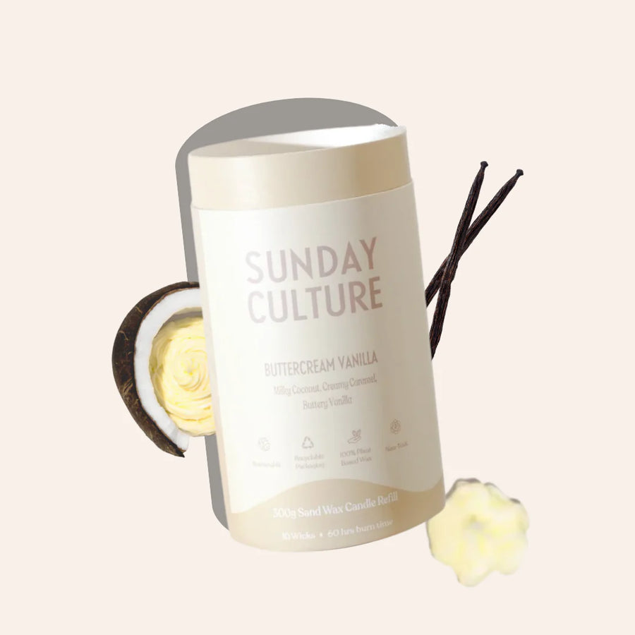 Small Buttercream Vanilla Candle Refill