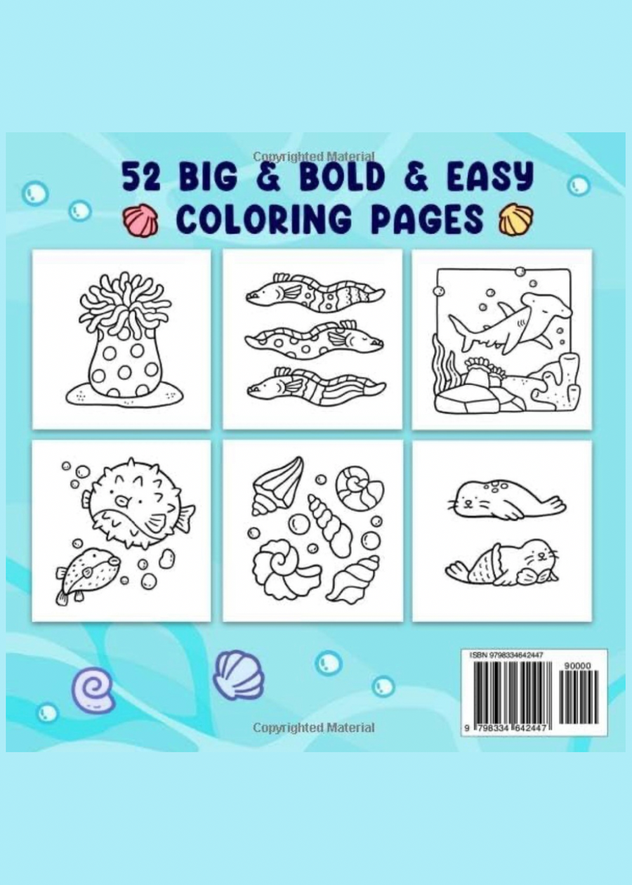 Ocean Scene: Colouring Book for Adults and Kids