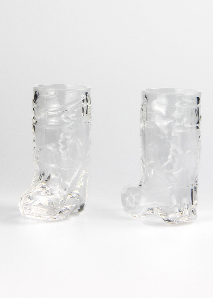 Glass Cowboy Boot Shot Glasses