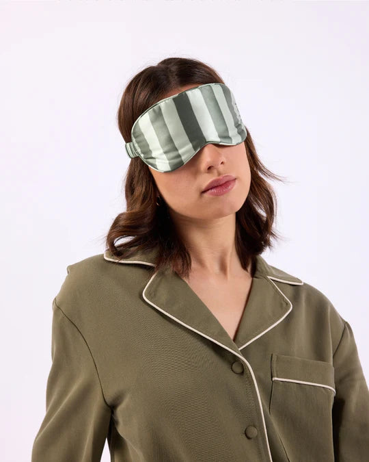 Silk Eyemask, Wasabi Stripes