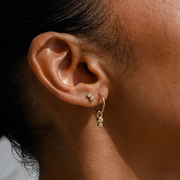 Duo Stud Earrings, White Topaz