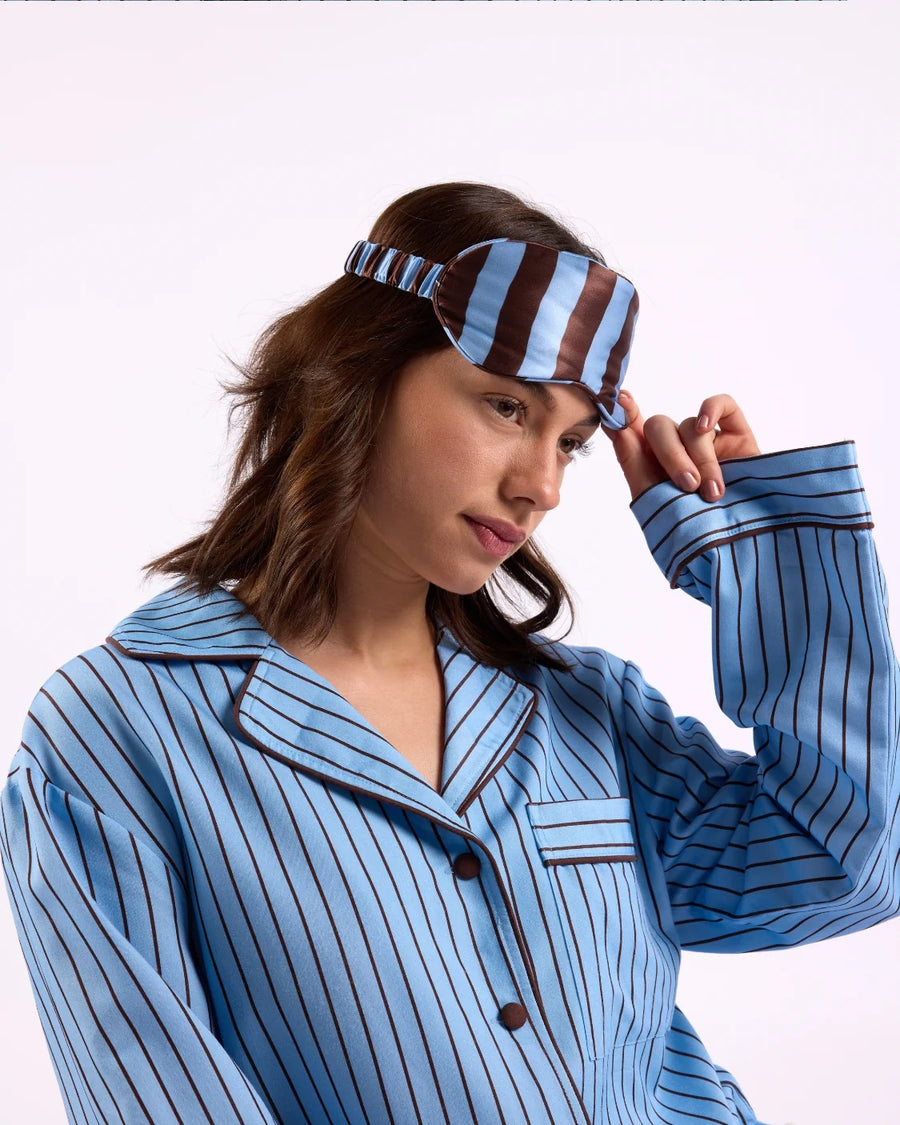 Silk Eyemask, Iced Chocolate Stripes