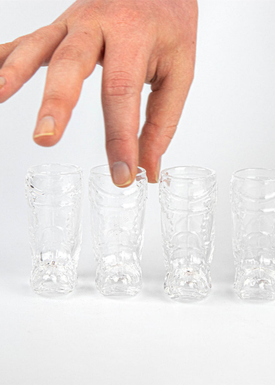 Glass Cowboy Boot Shot Glasses