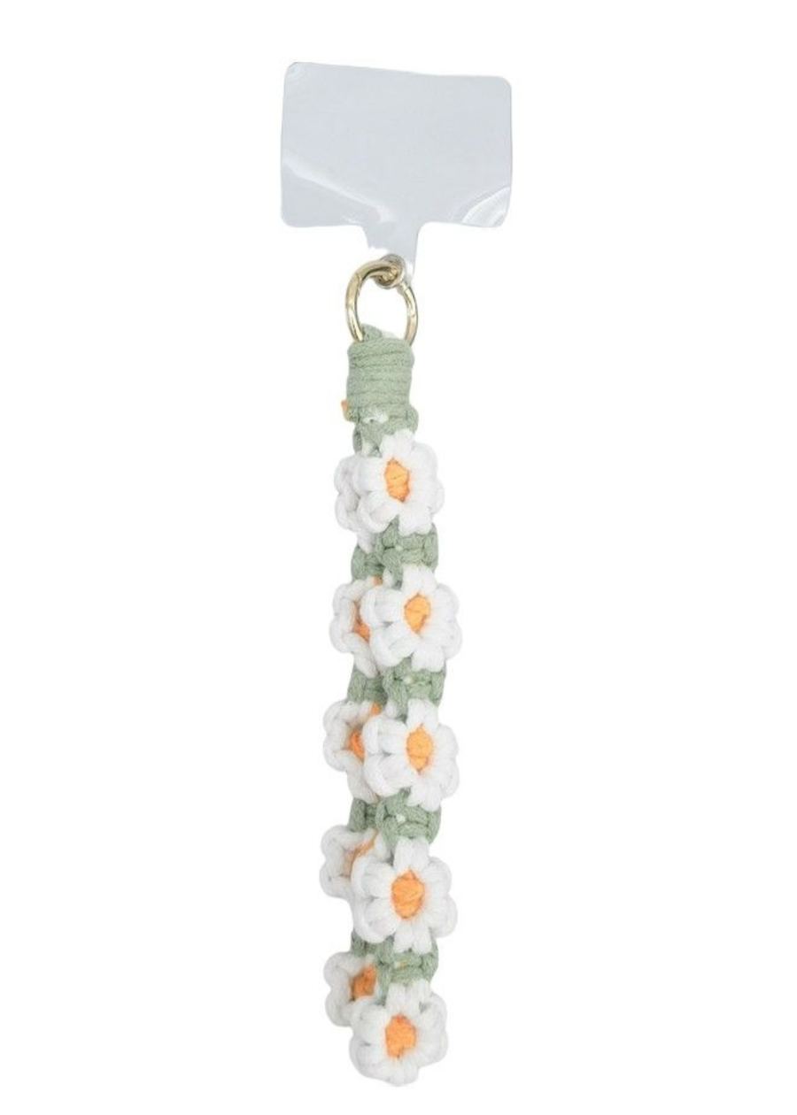 Daisy Phone Wrist Strap - Green