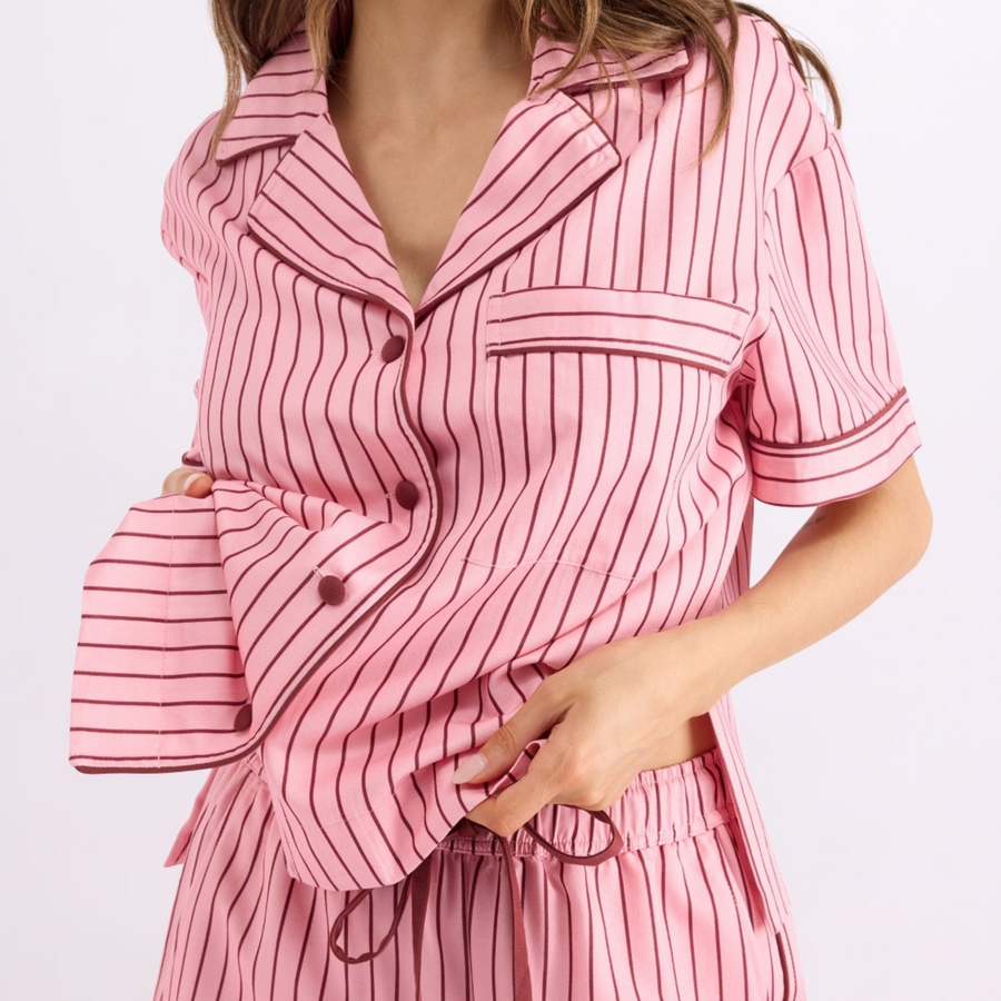 Short Sleeve Shirt, Rocky Road Stripes