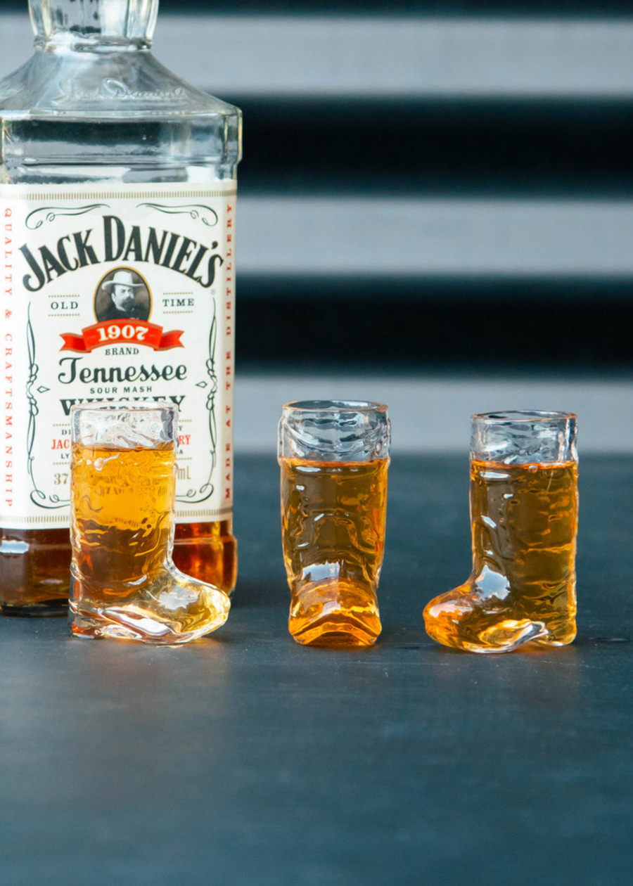 Glass Cowboy Boot Shot Glasses