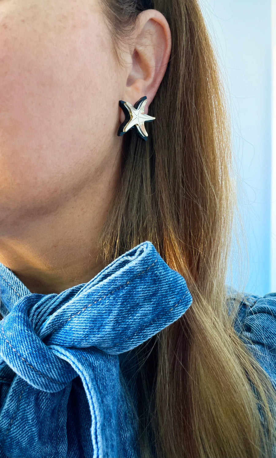 Starfish Stud, Black/Gold
