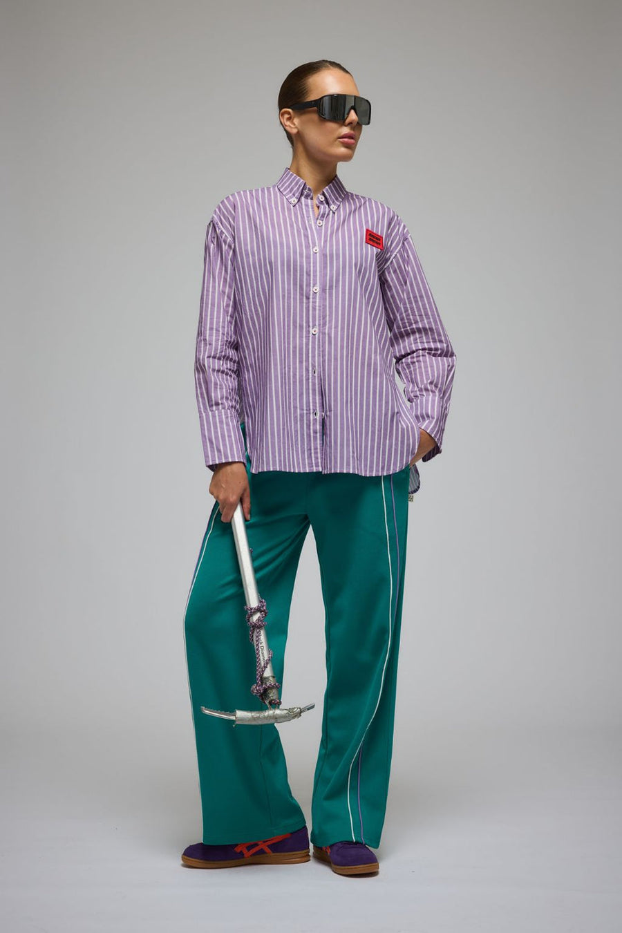 Bisous Stripe Shirt - Violet