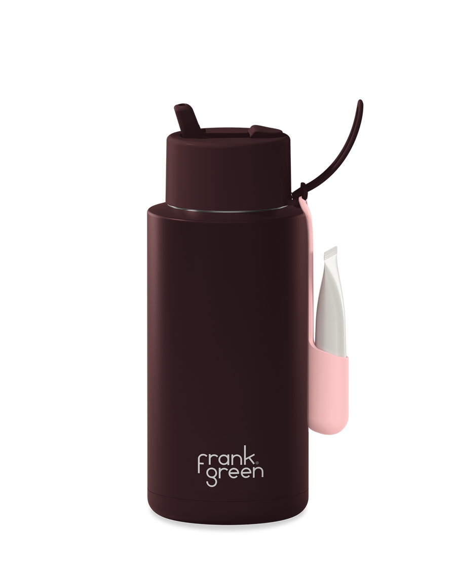 Lip and Sip Ceramic Reusable Bottle, 1 Litre with Lipgloss Holder
