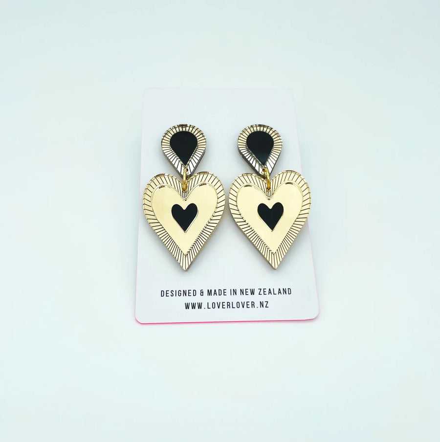 Freina Statement Earring, Goldie/Black