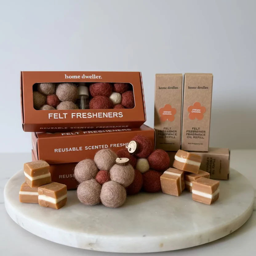 Felt Flower Scent Fresheners, Creamy Caramel