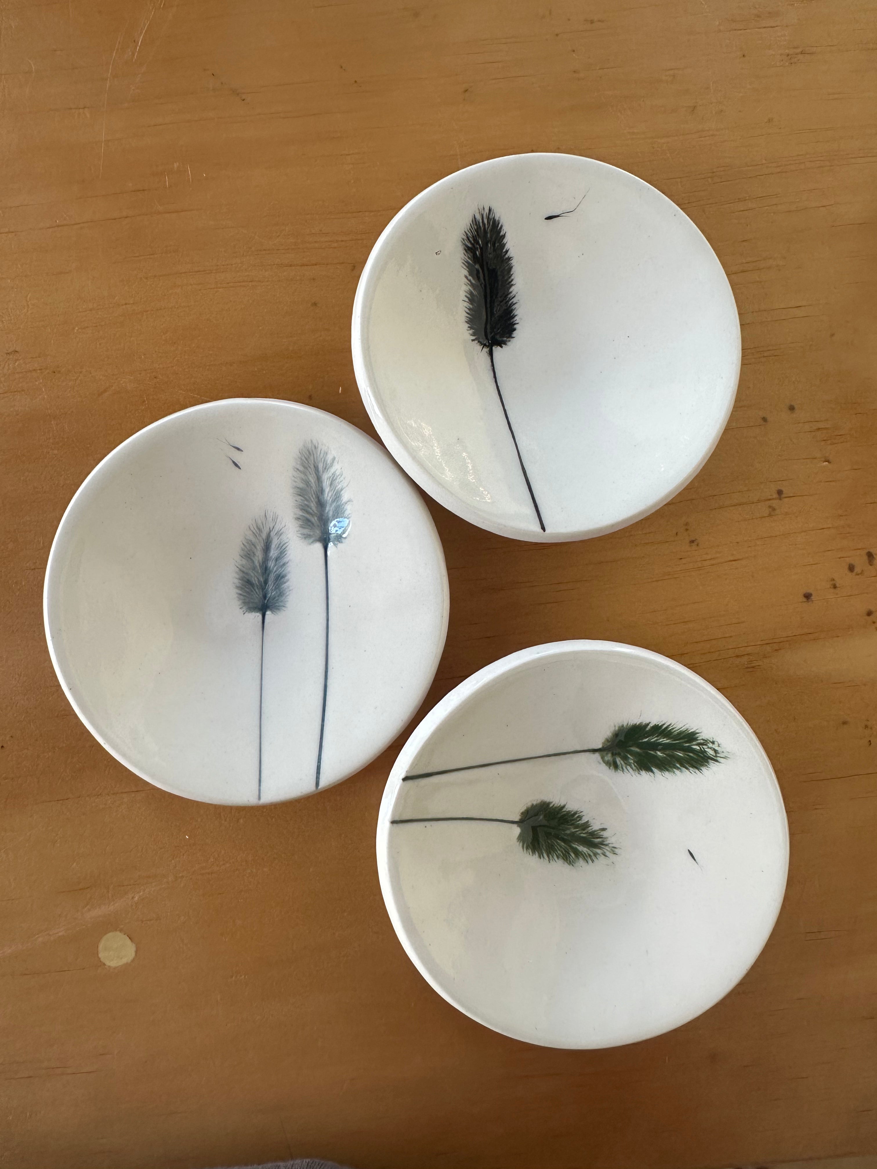 Ceramic Hare's Tail Dish